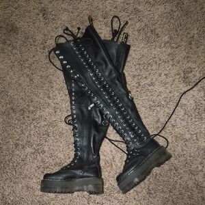 Dr. Martens 28-Eye Extreme Max Virginia Leather Knee High Boots